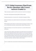UCV Global Awareness Final Exam  Review Questions with Correct  Answers Graded A+