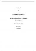 Test Bank For Forensic Science From the Crime Scene to the Crime Lab 4th Edition By Richard Saferstein, Tiffany Roy (All Chapters, 100% Original Verified, A+ Grade)