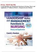 Test Bank for Leadership Roles and Management Functions in Nursing 11th Edition by Carol J Huston |All Chapters 1-25  Full Complete