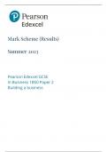 GCSE EDEXCEL June 2023 Business Paper 2 Mark Scheme 