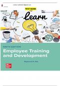 2023 COMPLETE Elaborated Test Bank For Employee Training & Development 9th Edition Raymond Noe 2023