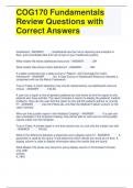 COG170 Fundamentals Review Questions with Correct Answers