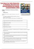 Test Bank For Safe Maternity & Pediatric Nursing Care Second Edition by Luanne Linnard-Palmer 2024