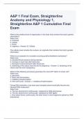 A&P 1 Final Exam, Straighterline Anatomy and Physiology 1, Straighterline A&P 1 Cumulative Final Exam