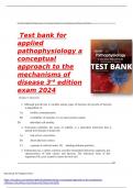 Test bank for applied pathophysiology a conceptual approach to the mechanisms of disease 3rd edition exam 2024