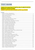 COMPLETE;FOUNDATIONS OF MENTAL HEALTH CARE 6TH EDITION MORRISON- VALFRE TEST BANK. CORRECT QUESTIONS AND ANSWERS .LATEST 2024 UPDATE.