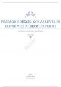 PEARSON EDEXCEL AS LEVEL IN ECONOMICS A PAPER 1 QUESTION PAPER JUNE 2023