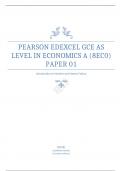PEARSON EDEXCEL  AS LEVEL IN ECONOMICS   PAPER 1 MARK SCHEME JUNE 2023
