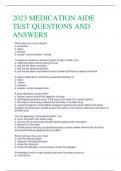 2023 MEDICATION AIDE TEST QUESTIONS AND ANSWERS