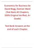 Test Bank For Economics for Business 6th Edition By David Begg, Damian Ward (All Chapters, 100% Original Verified, A+ Grade) 