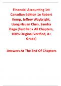 Test Bank For Financial Accounting 1st Canadian Edition By Robert Kemp, Jeffrey Waybright, Liang-Hsuan Chen, Sandra Daga (All Chapters, 100% Original Verified, A+ Grade) 