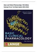 BASIC AND CLINICAL PHARMACOLOGY 15TH EDITION KATZUNG TREVOR TEST BANK UPDATE 2023/2024 Q&As 