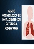 MANEJO ODONTOLOGICO DE LOS PACIENTES CON PATOLOGIA RESPIRATORIA
