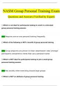 NASM Group Personal Training Exam Questions and Answers (2024 / 2025) (Verified Answers)