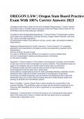 OREGON LAW | Oregon State Board Practice Exam With 100% Correct Answers 2023.
