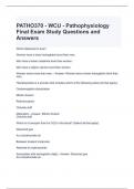 PATHO370 - WCU - Pathophysiology Final Exam Study Questions and Answers