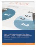 NUR 2648 Professional Nursing Skills Module 11 Quiz - Dosage Calculation and ECG Quiz Updated 2024 Solved 100% 
