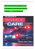TEST BANK For Paramedic Care - Principles and Practice, 6th Edition, Volume 1 - 5 by Bledsoe, Verified Chapters, Complete Newest Version