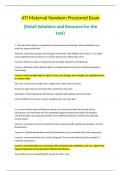 ATI Maternal Newborn Proctored Exam (Detail Solutions and Resource for the test)