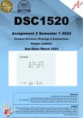 DSC1520 Assignment 2 (100% COMPLETE ANSWERS) Semester 1 2024 (159215) - DUE March 2024