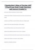 Chamberlain College of Nursing A&P  1 Final Exam Study Guide Questions  and Answers Graded A+