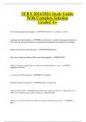 SCRN 2024/2024 Study Guide  With Complete Solution Graded A+ 