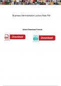 Business Administration Lecture Note Pdf
