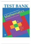 Test Bank for A Problem Solving Approach to Mathematics for Elementary School Teachers, 13th Edition by Rick Billstein, Shlomo Libeskin, Johnny Lott | All Chapters Included ISBN:9780135183885  | Complete Latest Guide A+.