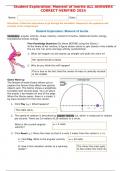 Student Exploration: Moment of Inertia ALL ANSWERS CORRECT-VERIFIED 2024
