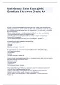 Utah General Sales Exam (2024) Questions & Answers Graded A+
