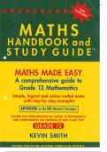 Test (elaborations) Mathematics Handbook and Study Guide,  Grade 12 Students/ A Levels/ Senior Exam Questions and Answers Package Deal A+
