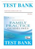 Test Bank for Family Practice Guidelines, 5th Edition by Jill C. Cash Chapters 1 - 23 ISBN: 9780826135834 | Complete Guide A+