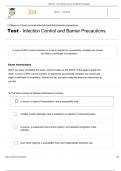 CEUFast - Test Infection Control and Barrier Precautions With 100%Correct Answers.