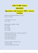 ATR 72-600 (Notes) 2024/2025 Questions And Answers 100% correct Verified