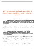 RN pharmacology online practice 2019 B Exam Questions And Answers  Complete Solutions