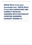NR546 Week 6 test your knowledge quiz / NR546 Week 6 Test Bank QUESTIONS AND CORRECT DETAILED ANSWERS WITH RATIONALES (VERIFIED ANSWERS) |ALREADY GRADED A+