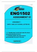 ENG1502 ASSIGNMENT 01, DUE 2024 ,  UNITS 1 AND 2 OF TUTORIAL LETTER 501