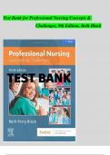 TEST BANK For Professional Nursing Concepts & Challenges, 9th Edition, Beth Black | Complete Chapter's 1 - 16  | GRADED A+