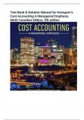 Test Bank & Solution Manual for Horngren’s  Cost Accounting A Managerial Emphasis,  Ninth Canadian Edition, 9th edition