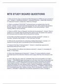 MTS STUDY BOARD QUESTIONS WITH 100% CORRECT ANSWERS