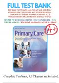 Test Bank for Primary Care: The Art and Science of Advanced Practice Nursing and Interprofessional Approach 6th Edition Dunphy | 9781719644655 | Chapter 1-88 |All Chapters with Answers and Rationals .