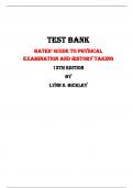 Test Bank For Bates’ Guide to Physical Examination and History Taking 13th Edition By Lynn S. Bickley |All Chapters,  2024|