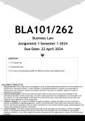STADIO BLA101 Assignment 1 (ANSWERS) Semester 1 2024