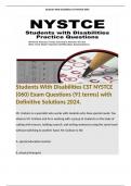 Students With Disabilities CST NYSTCE (060) Exam Questions (91 terms) with Definitive Solutions 2024. 