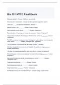 Bio 101 NVCC Final Exam with correct Answers 2024
