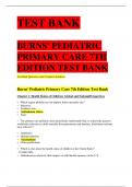 Test Bank for Burns' Pediatric Primary Care 7th Edition ISBN 9780323581967 Chapter 1-46 | Complete Guide A+