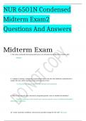 NUR 6501N Condensed Midterm Exam2 Questions And Answers