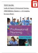 TEST BANK For Leddy and Pepper’s Professional Nursing, 10th International Edition by Lucy Hood, Verified Chapters 1 - 22, Complete Newest Version