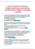 NR 442 COMMUNITY HEALTH NURSING 2024 EXAM 2 QUESTIONS AND DETAILED CORRECT ANSWERS| A+ GRADE