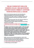 NR 442 COMMUNITY HEALTH NURSING EXAM 1 2024 QUESTIONS AND DETAILED CORRECT ANSWERS WITH RATIONALES| A+ GRADE